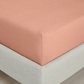 Napínacia plachta z bavlneného perkálu v terakotovej farbe 135x190 cm Cotton Percale – Bianca