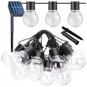 BERGE Solárne reťazové svetlo záhradné LED girlanda vonkajšie 5m 10LED IP44