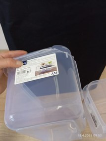 2. akosť - Dóza na potraviny, veľkokapacitný box SLOP, sivé posuvné veko - 7,5 l