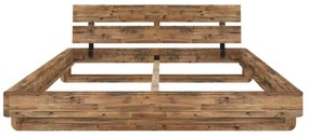 furniture-nabytek.cz - Masívna posteľ Madras z recyklovanej borovice, lakovaná, hnedá – 140×200 cm