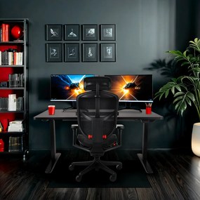 Herný set Ultra: stolička Enjoy 2 Ultra + výškovo nastaviteľný písací stôl Alto 102 Black + ochranná podložka pod stoličku