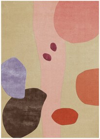 Ručne tkaný vlnený koberec's dlhým vlasom Secret Garden