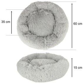 IKO Plyšový pelech pre psa a mačku 60cm - sivý
