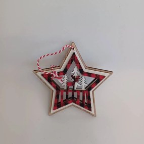 DECOLED Ozdoba, hviezda, d. 10 cm, drevená