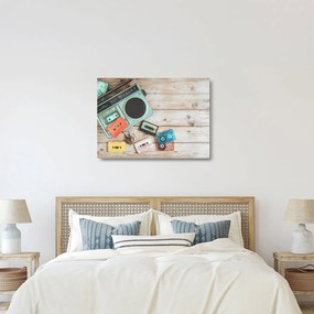 Sklenený obraz - Retro rádio (70x50 cm)