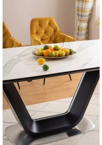 Rozkládací jídelní stůl Armani 160/220 cm bílý/černý