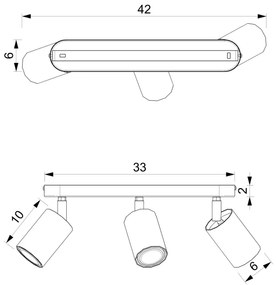 Bodové svietidlo BELLO 3xGU10/8W/230V čierna