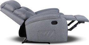 Relaxačné polohovacie TV kreslo VITO — látka, sivá, nosnosť 130 kg
