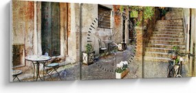 Obraz - Staré ulice Ríma (s hodinami) (90x30 cm)