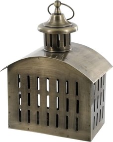Mosadzná antik kovová lampáš Mirriane - 16*11*23 cm