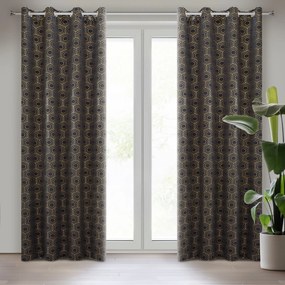 ZÁVES NA KRÚŽKOCH KAJA 135X250 CM VZOROVANÁ