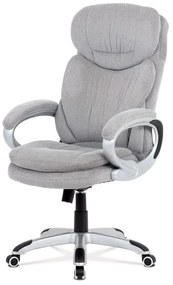 Kancelářská židle, šedá látka, kříž plast stříbrný, houpací mechanismus