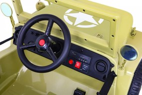 Ramiz Retro vojenské auto pre deti béžové + pohon 4x4