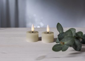 STAR TRADING Čajová LED sviečka Flamme Beige 4 cm – set 2 ks