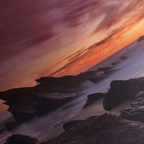 Obraz západu slnka na pobreží (150x105 cm)