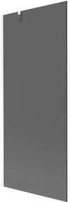 Mexen Next, vaňová zástena 1-krídlová 80 x 150 cm, fixné krídlo, 6 mm šedé sklo, biely profil, 895-080-000-00-40-20
