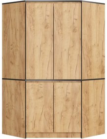Rohová šatníková skriňa S 100 4D CLP dub craft