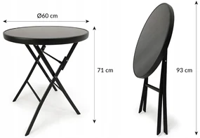 Dekorstudio Záhradný skladací stolík TASOS okrúhly - 60 cm