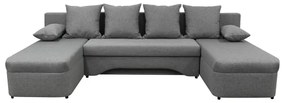 Univerzálna rozkladacia rohová sedacia súprava s úložným priestorom vo tvare U ALMEIDA sivá
