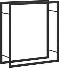 vidaXL Stojan na krbové drevo matný čierny 80x28x86 cm oceľ