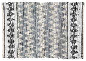 Krémovo-čierny koberec z bavlny - 60 * 90 cm