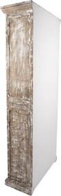 Bielo-hnedá drevená knižnica Giossina - 80*36*195 cm