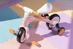 Odrážadlo/ Balančný bicykel s pedálmi 3v1 ružové, ECOTOYS