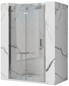 Rea Molier, skladacie sprchové dvere 90x190cm, 6mm číre sklo, chrómový profil + bočný magnetický profil, KPL-K8539