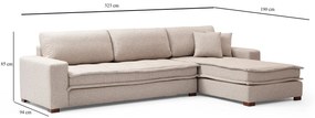 Dizajnová rohová sedačka Wilano 323 cm piesková béžová - pravá
