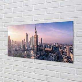 Nástenný panel  VARŠAVA Sunrise mrakodrapy panorámu 120x60 cm