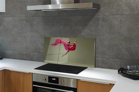 Nástenný panel  Žena ružové motúz materiál 100x50 cm