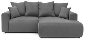 Sivá zamatová rohová pohovka Enjoy – Bobochic Paris