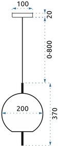 Toolight - sklenená závesná stropná lampa  APP669-1CP, zlatá, OSW-00094
