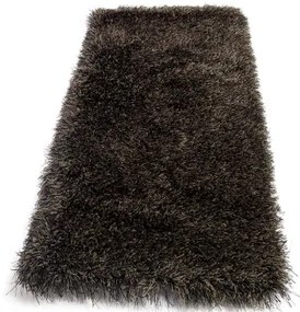 Koberce Breno Kusový koberec LOVE SHAGGY 93600/black-brown, hnedá,60 x 110 cm