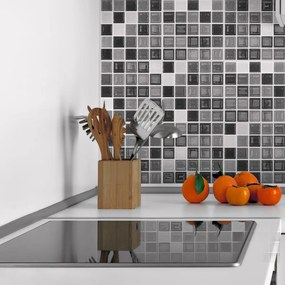 Sada 9 dekoratívnych samolepiek na stenu Ambiance Shade of Grey, 15 × 15 cm