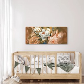 Obraz - Maľovaná kytica kvetov (120x50 cm)
