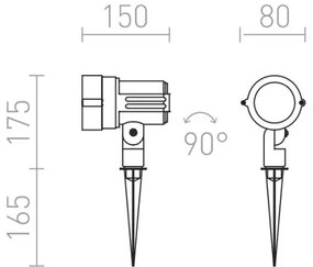 RED - Design Rendl - R10527 - LED Vonkajšie svietidlo GARY LED/10W/230V IP65 šedá
