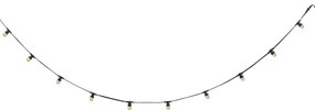Pripojiteľné čierne girlandové osvetlenie so zástrčkou 6m vrátane E27 10-svetiel IP44 - Lubber