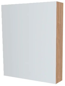 Mereo, Mereo Kúpeľňová zrkadlová skrinka 60 cm, galerka, 1x dvierka ľavá, Multidecor, Light Select Walnut, MER-CN798G61LSW1