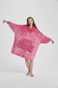 020 Deka s rukávmi HOODIE púdrová