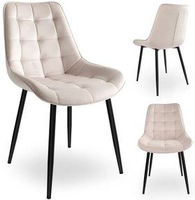 Jedálenská stolička NORMAN zamatová, béžová