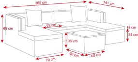 Rohová ratanová záhradná súprava Catini Sevilla - Čierna