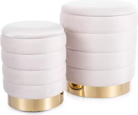 SI Britta Velvet taburetka (sada) svetlo béžová