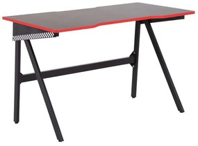 Herný stôl čierny - červený lem | 120x80x73 cm