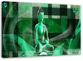 Obraz na plátně Buddha Zelená abstrakce - 100x70 cm