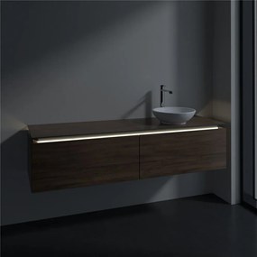 VILLEROY &amp; BOCH Legato závesná skrinka pod umývadlo na dosku (umývadlo vpravo), 2 zásuvky, s LED osvetlením, 1600 x 500 x 380 mm, Arizona Oak, B597L0VH