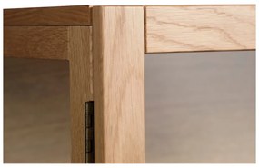 Vitrína z dubového dreva v prírodnej farbe 140x100 cm Elba – Unique Furniture