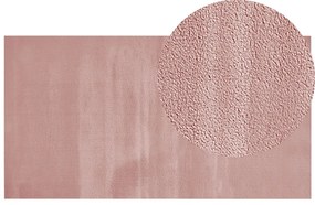 Koberec z umelej zajačej kožušiny 80 x 150 cm ružový MIRPUR Beliani