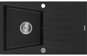 Mexen Cesar - drez granitový 77,5x47,0cm, 1-komorový, čierna, 6514771010-77