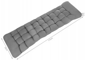 Sivý vankúš na záhradné lehátko 173 cm